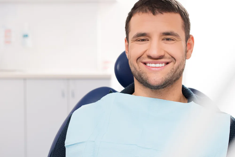 smiling patient at dental office